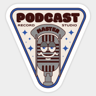 Podcast Record Studio Sticker Sticker